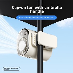 Nuevo Mini <span class=keywords><strong>Ventilador</strong></span> Portátil de Cintura con Enfriamiento por Hielo, Motor sin Escobillas, Alimentación USB/Li-Bat 5V, Listo para RV, con Clip para Sombrilla - Product Image 3