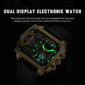 Reloj Digital Negro FOXBOX FB0009, Nuevo, en Oferta, Correa de Cuero Genuino, Cronómetro Luminoso, Reloj de Pulsera Moderno para Hombre - Product Image 4