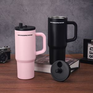 Gobelet de voyage pour voiture 24oz 720ml, Mug isotherme à double paroi avec couvercle et paille, Antidérapant pour trajets quotidiens - Product Image 5
