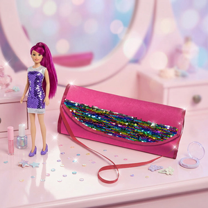 Fashion Doll with <b>Pink</b> Sequin <b>Purse</b> 27cm Plastic Toy for Girls Age 5-7 Years - Product Image 1