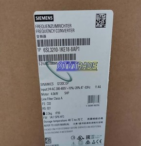 6SL3210-1KE18-8AP1 SINAMICS G120C 4kW 3AC 380-480V IP20 PLC โมดูลควบคุมการเคลื่อนที่แบบดิจิตอล SINAMICS G120C กำลังไฟ 4 กิโลวัตต์ 3 เฟส 380-480 โวลต์ IP20 สำหรับ PLC - Product Image 1