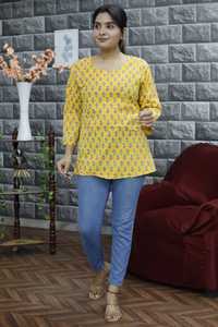 Tela de algodón de excelente calidad para mujeres Kurti para ropa étnica para ropa de boda de fabricante y exportador indio - Product Image 4