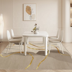 <span class=keywords><strong>Tappeto</strong></span> Moderno Nordico di Lusso <span class=keywords><strong>Marrone</strong></span> Chiaro e <span class=keywords><strong>Beige</strong></span> in Peluche con Dettagli Dorati <span class=keywords><strong>Tappeto</strong></span> Antiscivolo per Soggiorno - Product Image 4
