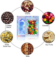 Emballage de bonbons holographique 3.5g, petit sac en Mylar à fermeture éclair Transparent pour aliments, sac à fermeture éclair personnalisé, impression de Gravure Recyclable accepté