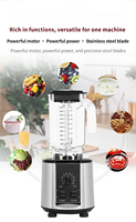 Mixeur Commercial Robuste Haute Vitesse pour Smoothies, Broyeur, Mixeur Portable Alimenté par Batterie USB avec 5+ Vitesses