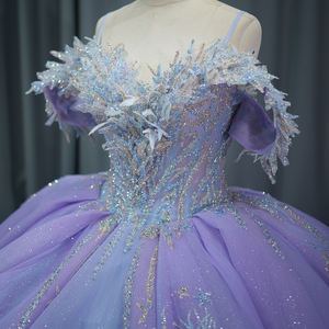 Jancember 1281 abiti Quinceanera con perline color <span class=keywords><strong>argento</strong></span> luccichio viola - Product Image 2