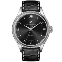 Jam Tangan Quartz Pria Mewah Desain Modern Tali Kulit Tipis Layanan Label Pribadi