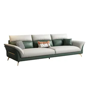 Diskon Besar Furnitur Ruang Tamu Modern Nordic Sofa Kulit Kursi Santai Berkualitas Tinggi Dua Kursi