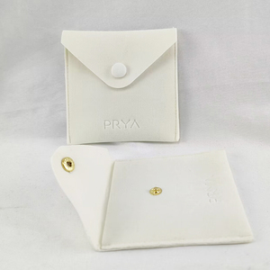 Sacs à bijoux en microfibre suédée Luda Rings, pochettes en velours personnalisées avec logo imprimé, emballage et présentation de bijoux - Product Image 5