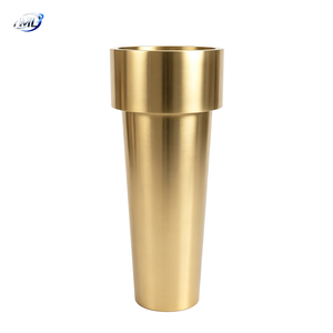 Macetas modernas de latón para exteriores, jardineras con acabado cromado dorado para plantas verdes, diseño de lujo. - Product Image 6