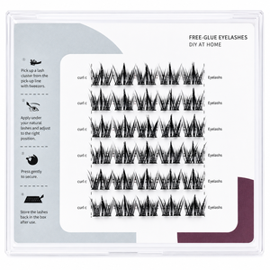 Extensions de <span class=keywords><strong>cils</strong></span> auto-adhésives sans colle, bouquets de <span class=keywords><strong>cils</strong></span> courbés en C, 8-12 mm, pour pose DIY à domicile - Product Image 1