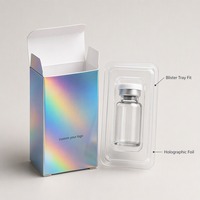 Schillernde Holografische Starre Geschenkbox mit Individueller Bedruckung für Serum Kosmetik Hautpflege Tuck-End Faltkarton Luxus-Verpackung