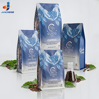 Bolsa de Fondo Plano Mate Personalizada con Impresión, Reutilizable, de 250g, 340g, 12oz, 500g, para Empaque de Granos de Café, con Válvula y Cierre
