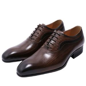 Stylish Dress <b>Shoes</b> Genuine Leather Business Formal <b>Shoe</b> Black Lace up Men Oxford <b>Shoes</b> - Product Image 1
