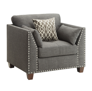 Light Charcoal Linen Modern Leisure Chair-Durable & Soft - Product Image 1
