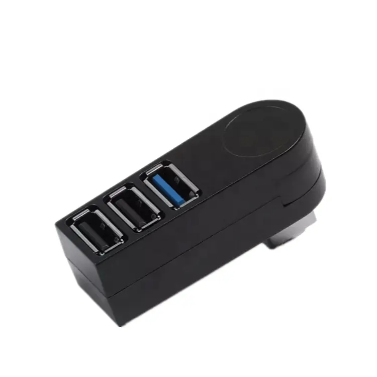 Mini ad alta velocità 3 porte 2.0 usb hub di trasferimento dati splitter adattatore di rotazione 270 per Macbook PC