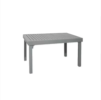 Table à manger carrée en bois, aluminium, plastique, moderne, pour usage domestique Meubles de salle à manger d'extérieur avec 4 pieds réglables