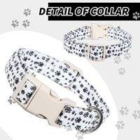 Accessoires de mariage pour chien imprimé patte mignonne Collas boucle légère à dégagement rapide réglable pour petit chien moyen
