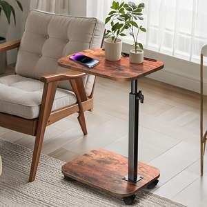 Bandeja de sofá de <span class=keywords><strong>madera</strong></span>, <span class=keywords><strong>mesa</strong></span> de bandeja de sofá de <span class=keywords><strong>TV</strong></span> giratoria de 360 ° <span class=keywords><strong>con</strong></span> <span class=keywords><strong>ruedas</strong></span>, bandeja de sofá de altura ajustable <span class=keywords><strong>para</strong></span> el hogar <span class=keywords><strong>mesa</strong></span> auxiliar de servicio - Product Image 6