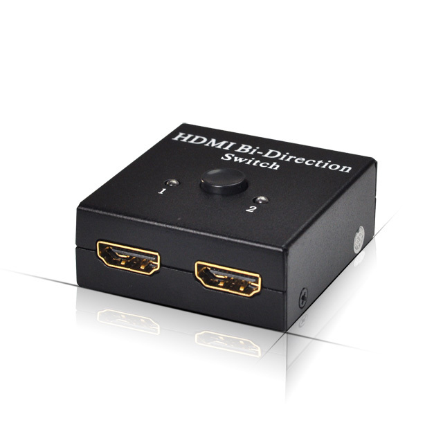 Cheap Wholesale 2 Ports Bi-directional 2x1 Hdmi Switcher Splitter  With 2 LED Indicators