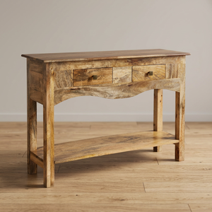 Mesa Consola de Madera de Mango Reciclada con Acabado Rústico para Sala de Estar, Estilo Industrial Vintage, para Casa de Campo, Villa o Apartamento - Product Image 3