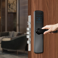 Accueil Hôtel Appartement Bureau Smart Tuya Poignée Numérique Serrure Intelligente Électronique Biométrique Empreintes Digitales rfid Carte Clé Serrure De Porte