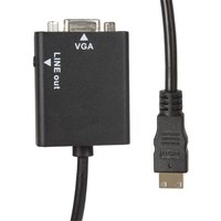HDMI ke VGA, dengan Audio HDTV jantan ke VGA betina konverter Port HDMI ke VGA Adapter Output 1080P HDTV Audio TV AV HDTV Video