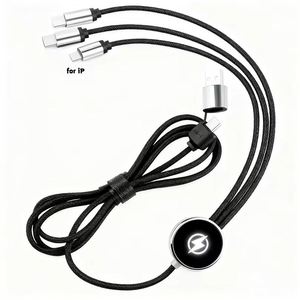 Universal Custom Glow Multi Phone Charger Fast Charging Nylon <b>Usb</b> <b>3</b> 5 in 1 Led Light up Logo <b>Cable</b> for Promo Business Gift - Product Image 2