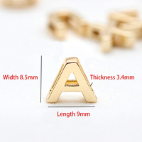 Perles d'alphabet métalliques A-Z en gros, 26 lettres, plaqué or 14K, breloques creuses, perles intercalaires pour la fabrication de bijoux DIY, pour bracelets
