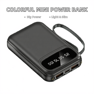Mini batterie externe colorée 10000mAh avec prise 4 câbles Lanière Lampe de poche <span class=keywords><strong>Charge</strong></span> rapide Chargeur de batterie portable pour les voyages - Product Image 5