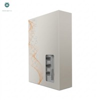 Boîte cadeau magnétique à fenêtre pour cosmétiques et articles de soin personnel, avec motif gaufré et compartiment pour stylo.