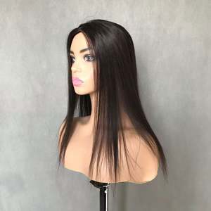 Nuevo, Tupé de Encaje Frontal de 16 Pulgadas para Mujer, Encaje Francés Q6, Base de PU, Cabello Brasileño Remy Liso Birmano, Anudado a Mano, Personalizable, Sin - Product Image 2
