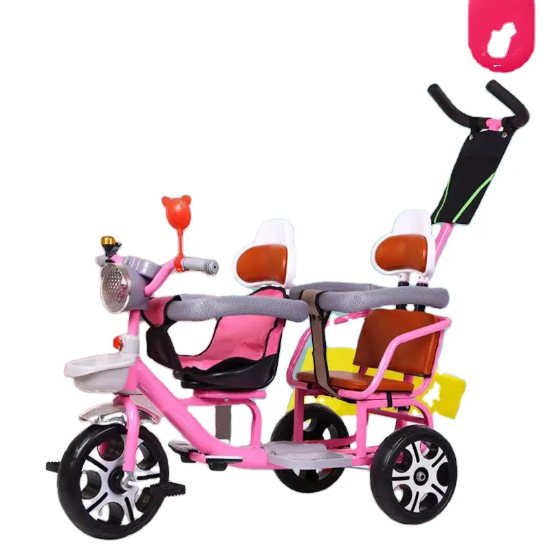 Miglior prezzo triciclo per bambini due posti gemelli doppio trike con sedile posteriore