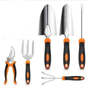 Ensemble d'outils de jardinage 7 pièces en acier inoxydable avec poignée ergonomique pour le jardinage en plein air et les travaux de bricolage - Product Image 1