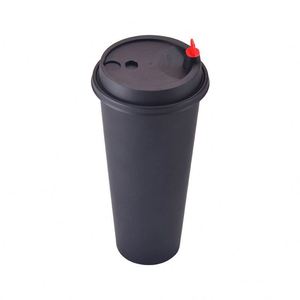 Gobelets personnalisés recyclables 12oz 16oz 24oz à emporter, gobelets en plastique noir givré PP avec logo imprimé pour jus, boissons, eau minérale - Product Image 3