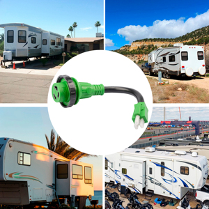 Enchufe adaptador de RV de 30 Amp a 15 Amp 110V con enchufe de bloqueo giratorio, uso de emergencia para cargar 30A RV Camper en casa - Product Image 6