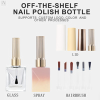Bouteilles de vernis à ongles en gel personnalisées de 12 ml, bouteilles de vernis à ongles vides, contenants en verre, bouteilles de gel à étiquette privée, avec pinceau et bouchon