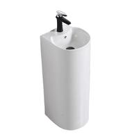 Lavabo sur pied simple nordique, intégré, monobloc, en céramique, pour salle de bain, hôtel, séjour, lavabo