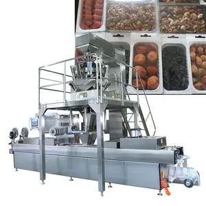 Máquina de embalagem termoformada automática, datas da fonte de fábrica, olivas, frutas secas, cereja, máquina de embalagem a vácuo