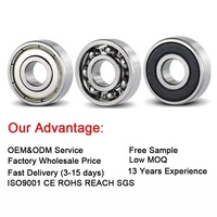 Mini roulement à billes 607RS durable, 7x19x6mm, en acier, avec protection en caoutchouc, longue durée de vie, pour pièces d'imprimante 3D