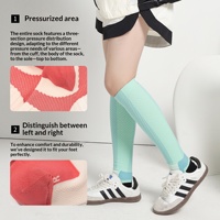 Chaussettes de compression en nylon tricoté Meikes pour le sport d'été, chaussettes longues élastiques pour la course et l'entraînement