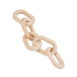 Stile Boho fattoria 5 catena di decorazione a maglia in legno decorativo intagliato a mano maglia a catena artigianato legno legno nodo decorazione - Product Image 6
