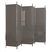 Cloison de séparation pliable en tissu nid d'abeille à 6 panneaux, extensible, pour bureau, studio, aménagement commercial, rotative, 4 ondes lumineuses