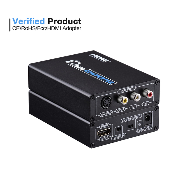 Verified Quality HDMI to RCA Converter Audio Composite CVBS HDMI to S Video 2 AV in HDMI 2AV Out Port