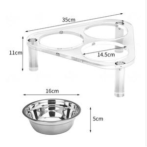 IKITCHEN 2024 Material Acrílico Transparente Pet Alimentador Grande Claro Pet <span class=keywords><strong>Bowl</strong></span> Duplo <span class=keywords><strong>Dog</strong></span> <span class=keywords><strong>Bowl</strong></span> Cat <span class=keywords><strong>Dog</strong></span> Comida Tigela de Água 2-Quarts - Product Image 2