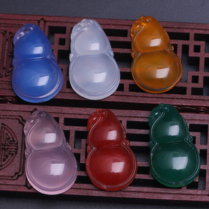 Commercio all'ingrosso cina stile pietra preziosa naturale donne gioielleria raffinata agata di ghiaccio calcedonio giada verde <span class=keywords><strong>PI</strong></span> Xiu ciondolo volpe a nove code per uomo - Product Image 3