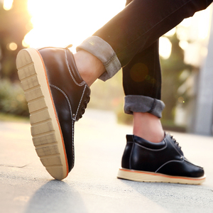 Chaussures habillées plates en cuir véritable pour hommes, décontractées et professionnelles, à lacets, avec semelle extérieure en caoutchouc antidérapante - Product Image 3