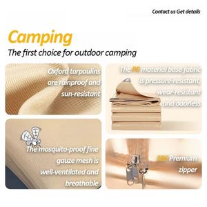 Tente de glamping d'extérieur 4 saisons pour 4 à 6 personnes, gonflable et pliable, en tissu Oxford, pour le camping - Product Image 4