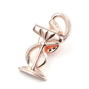 Lovely Pharmacist And Doctor Gift Collar Pin Snake Emblem Medical Alloy Metal Bowl Of Hygieia Brooch Jewelry