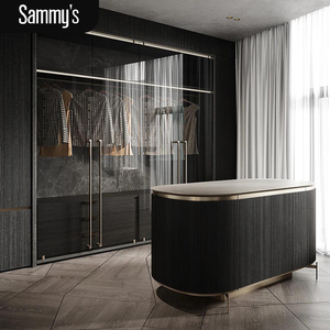 Armoire en bois moderne et tendance, nouvelle collection, dressing de luxe vert menthe, armoire haute portable pour chambre à coucher, <span class=keywords><strong>meubles</strong></span> de chambre - Product Image 1